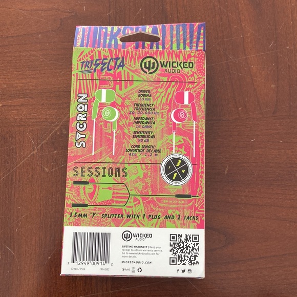 Wicked Audio Trifecta Headphones Bundle - Green/Pink - Picture 2 of 2